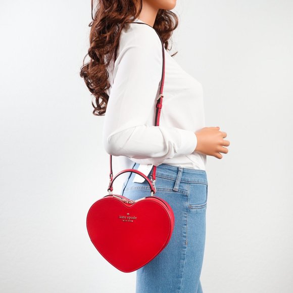 NWT Kate Spade New York Love Shack Heart Crossbody in Candied Cherry - Picture 2 of 14